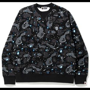 Bape relaxed space Camo Crewneck black